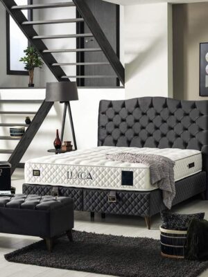 Gecapitonneerde Boxspring met opbergruimte Lucca