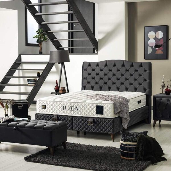 Gecapitonneerde Boxspring met opbergruimte Lucca